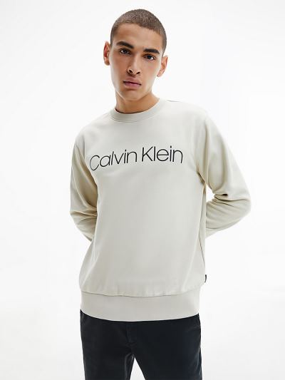 Calvin Klein Ruhák HU044473 | Calvin Klein Organic Cotton Logo Férfi Pulóver Szürke